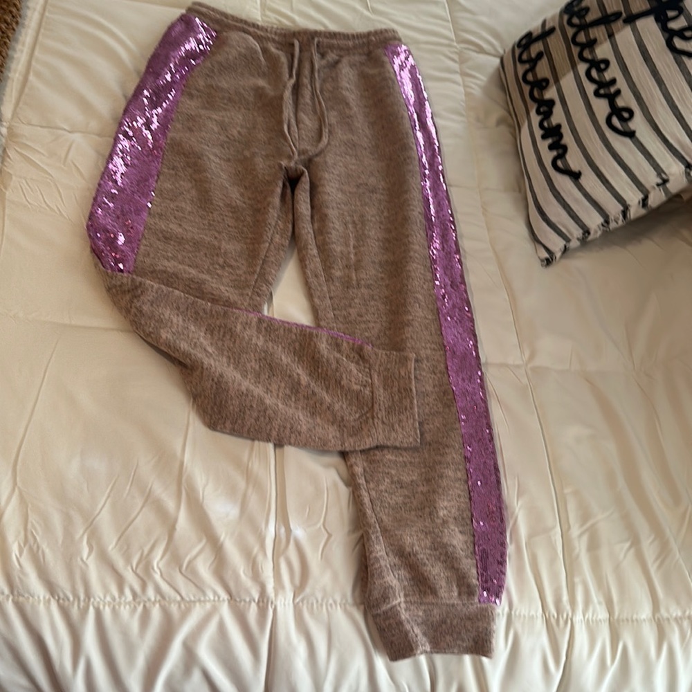 Sequin striped sweats